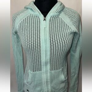 Athleta Mint Green Knit Zip-Up Hoodie Size Small